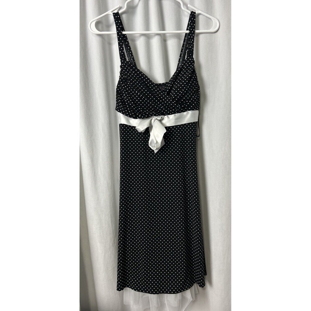 Vtg Y2K My Michelle Polka Dot Babydoll Stretch Dress Sz M Fairy Gothic Pinup